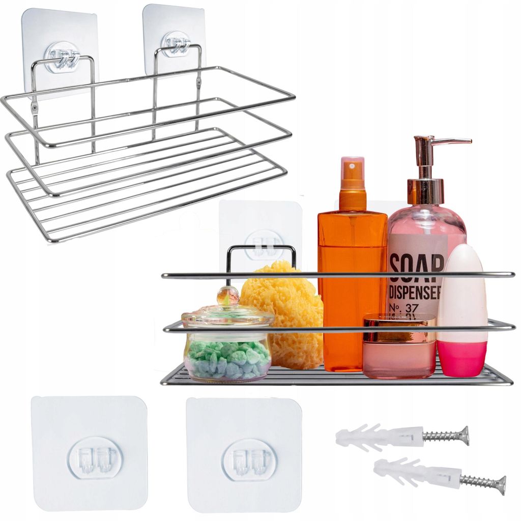 SEPIO Duschablage Silber, Badezimmer Organizer Ein Regal, Duschablage zum Hängen, Duschregal Organizer, Shower Shelf
