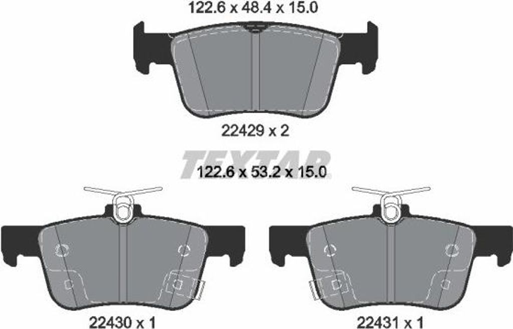 TEXTAR Bremsbeläge Satz Hinten für HONDA CIVIC X Schrägheck (FC, FK) 2242901