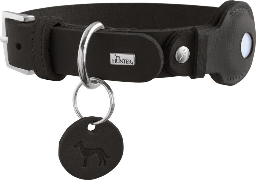 Hunter Halsband Viborg mit Halter für Apple AirTag schwarz