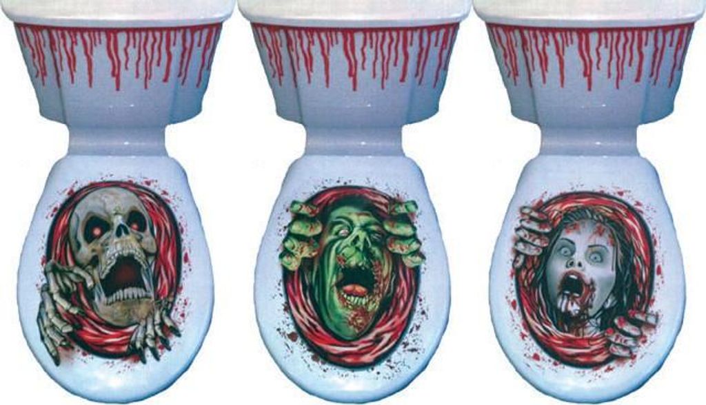 Bloedbad Zombie Toiletfolie Halloween Decoratie, 2-delig, Productafbeelding 