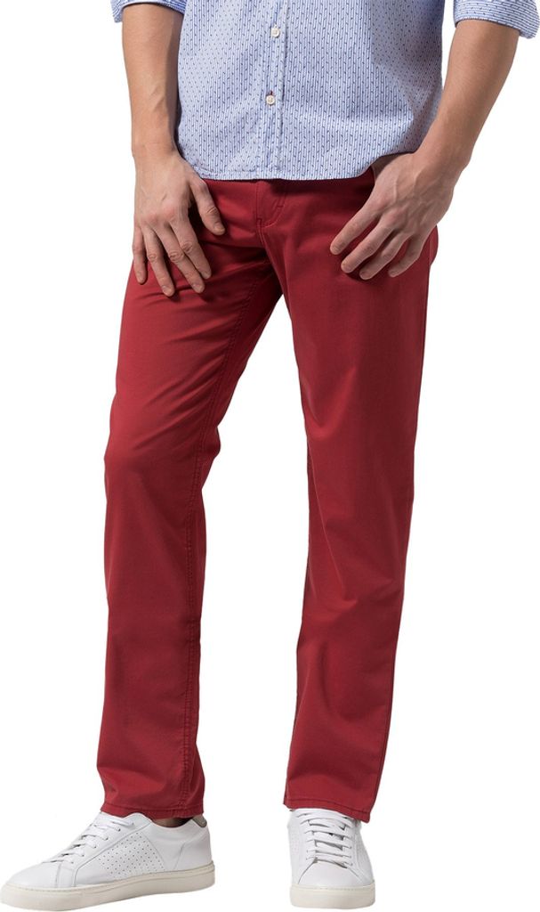 28677 Brax, Cooper Fancy, Herren Jeans Hose, Popeline Stretch, bordeaux, W 32 L 34