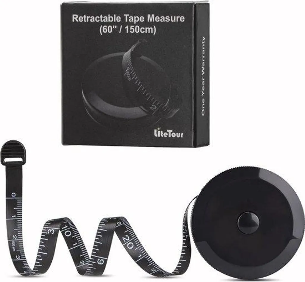 Mètre ruban flexible 150 cm avec boîtier encastrable et enrouleur automatique