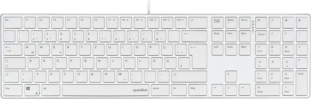 Clavier métal blanc Speedlink RIVA SL-640010-WT ultra-plat et précis