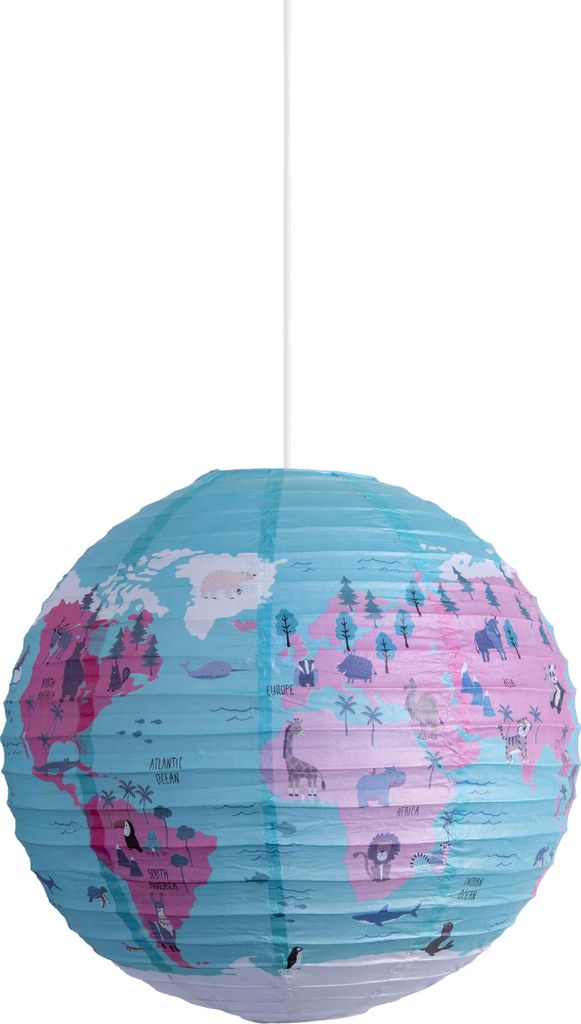 Näve Leuchten Papierleuchte "Ballon“ Ø: 50 cm Weltkugel Produktbild 