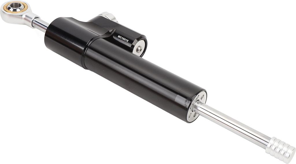 Motorrad-Lenkungsdämpfer, verstellbar, universelle Passform, erhöht die Stabilität, Stabilisator für Motorrad, Schwarz + Silber