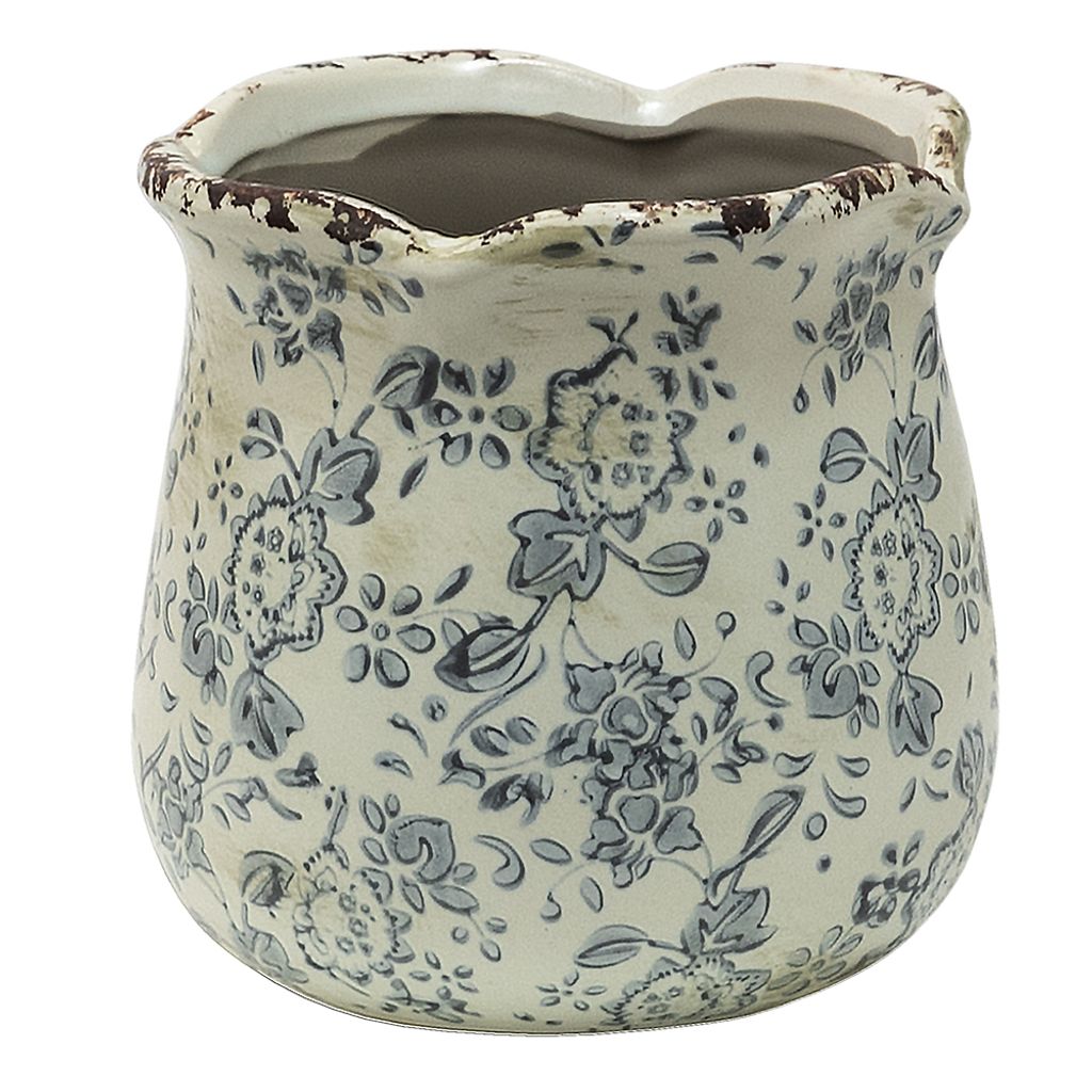 Clayre & Eef Doniczka Ø 15x14 cm Szaro-beżowe ceramiczne Zdjęcie produktu 