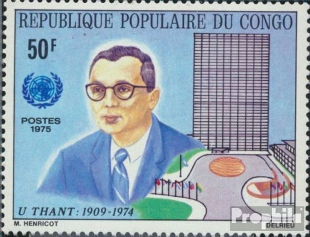 Briefmarken Kongo (Brazzaville) 1975 Mi 453 (kompl.Ausg.) postfrisch Sithu U Thant