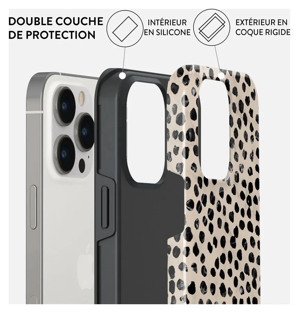 Étui de Protection iPhone 14 Pro Robuste Double Couche Beige Mat - 8