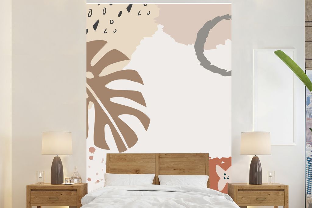 MuchoWow Fototapete für Wohnzimmer oder Schlafzimmer Wandtapete Vinyl Motivtapete Sommer - Beize - Weiß - 160x240 cm - Vinyltapete