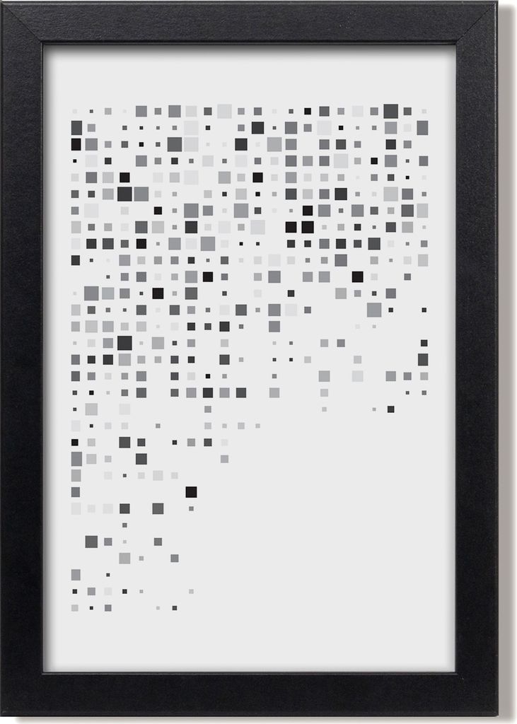 Bild 20x30 MDF-Rahmen, Wandkunst Abstraktionsquadrate