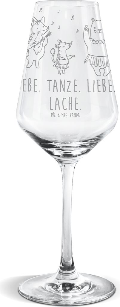 Mr. & Mrs. Panda Weinglas Waldtiere Aloha - Transparent - Geschenk, wein glas, Weißwein Kelch, Hase, Wald, Lustige Sprüche, Igel, Weißweinkelch,...