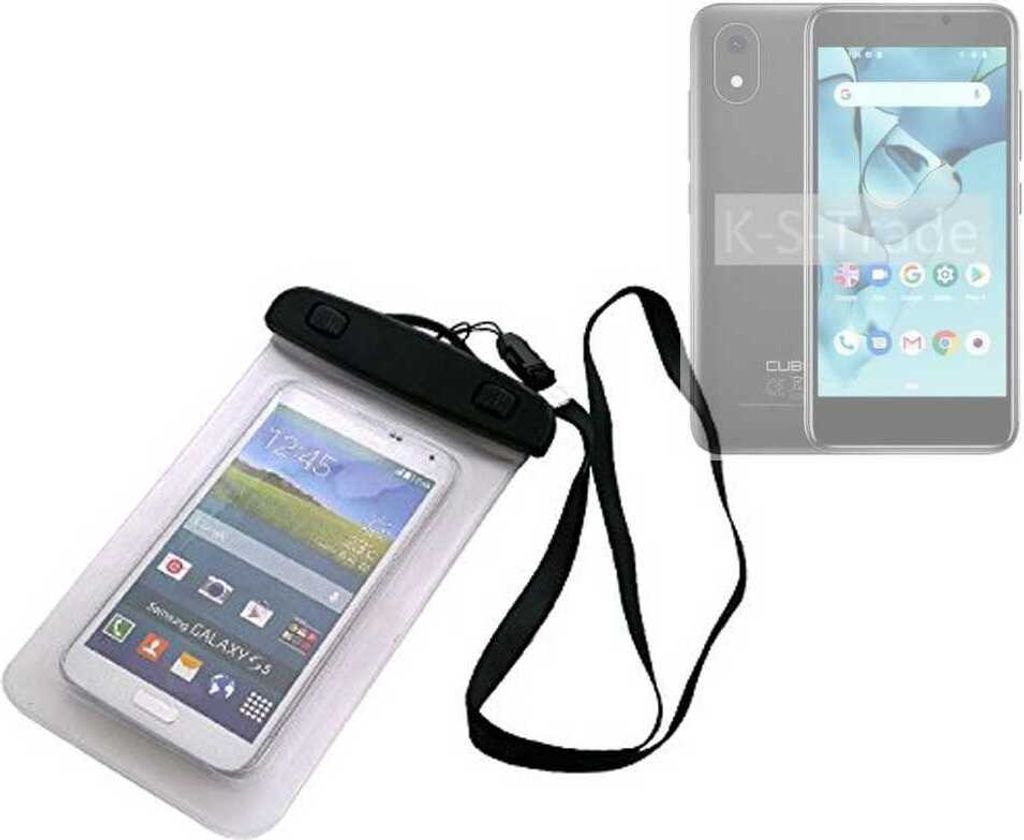 K-S-Trade Schutz Hülle Handy Hülle Kompatibel mit Cubot J10 Beach Bag wasserdicht 16cm x 10cm Schutzhülle Staub Sand Flachwasser Beachbag Case