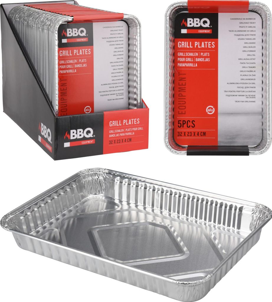Aluminium tiefe Grillschalen 32x23x4cm 5St. Produktbild 