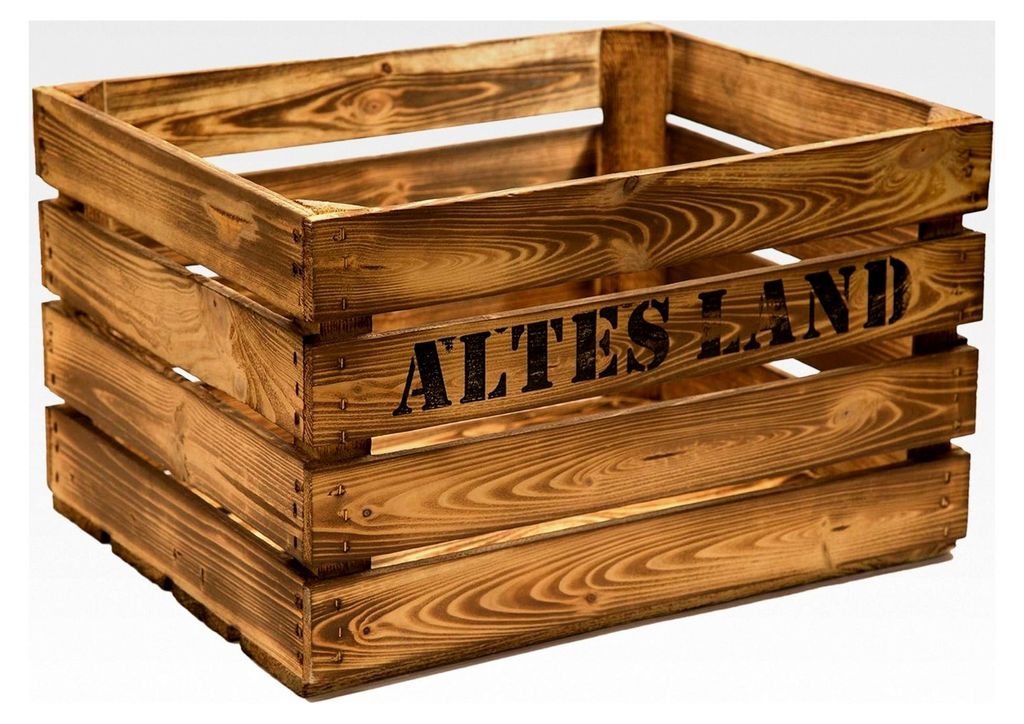 Flambierte Obstkiste "ALTES LAND" ca. 49 x 40 x 31 cm / Apfelkiste / Weinkiste