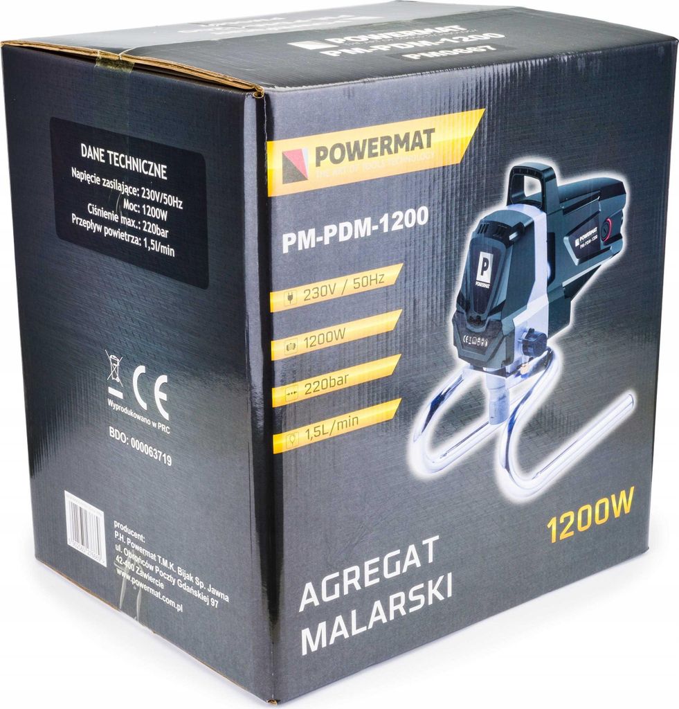 POWERMAT Malířská stříkací pistole hydrodynamická 1200W Obrázek produktu 