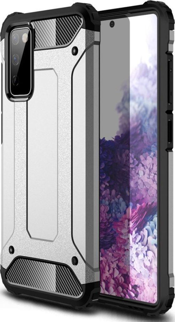 Mobigear Outdoor Samsung Galaxy S20 FE Hülle Hardcase Backcover Stoßfest - Silber
