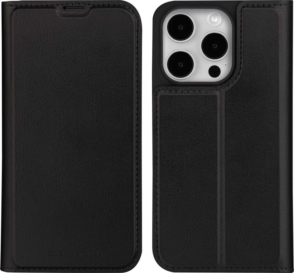 iPhone 15 Pro Max Hülle - Kunstleder - dbramante1928 Klapphülle - Schwarz