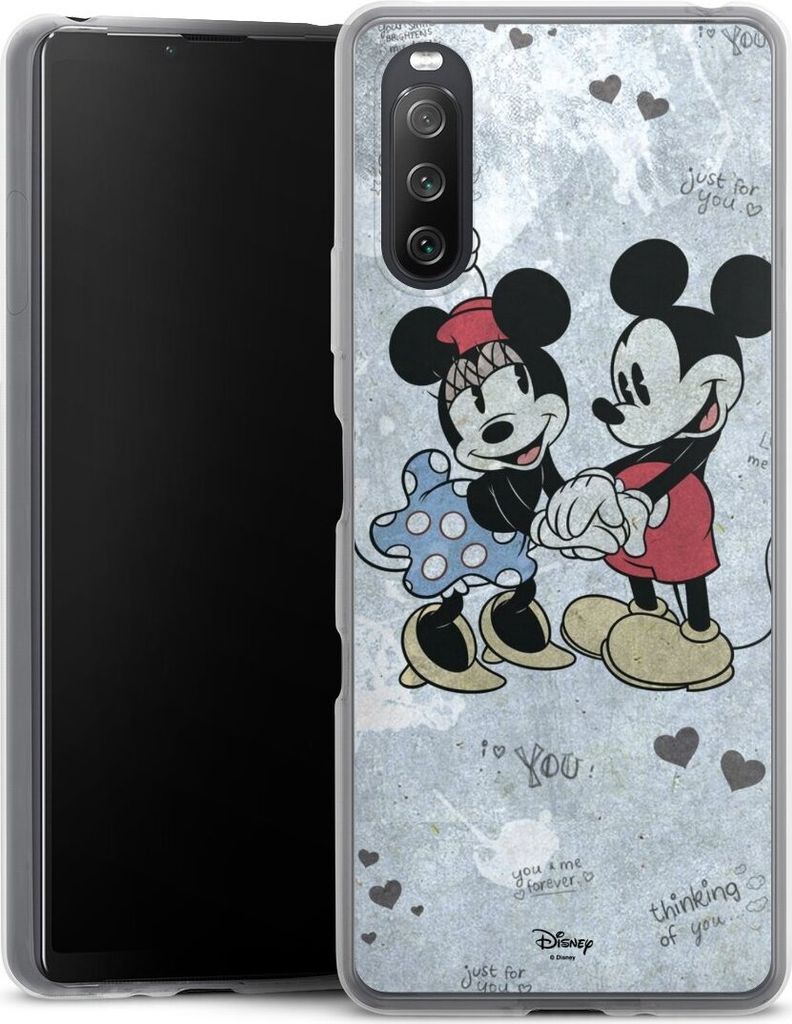 DeinDesign Slim Hülle für Sony Xperia 10 III Silikon Case Ultra Dünn Handyhülle Disney Mickey & Minnie Mouse Vintage