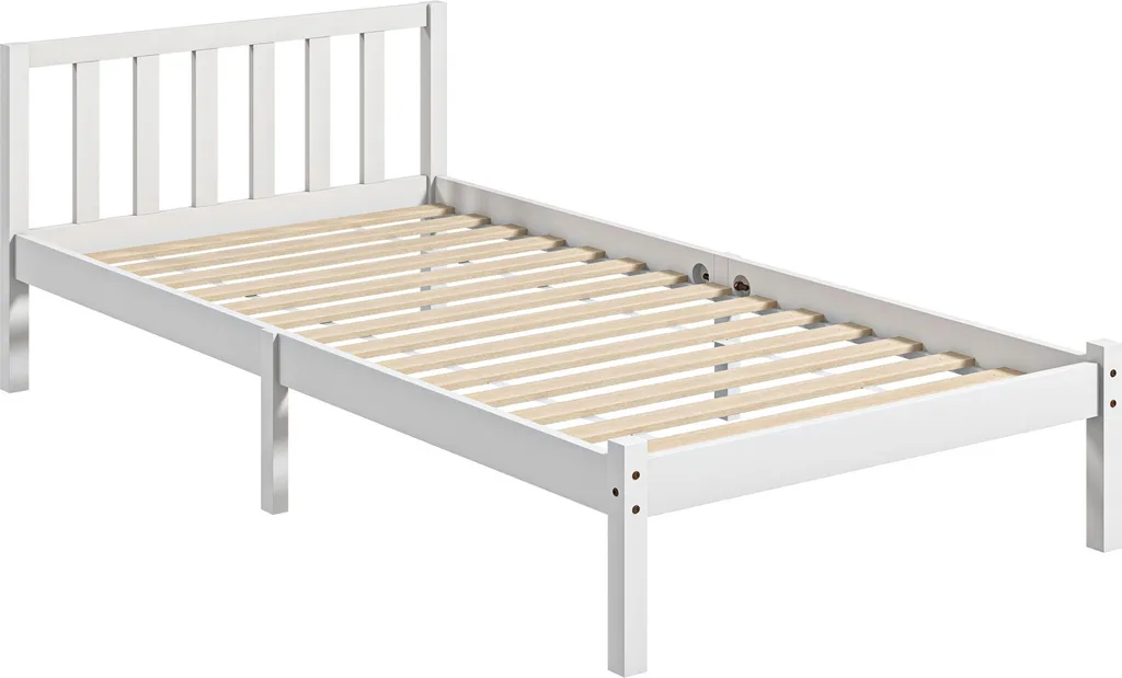 Lit 90x190 bois massif sans grincement avec sommier haute résistance