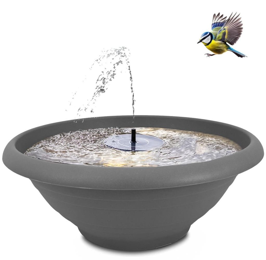Ensemble de fontaine solaire d'extérieur XXL 60 cm, gris Image du produit 