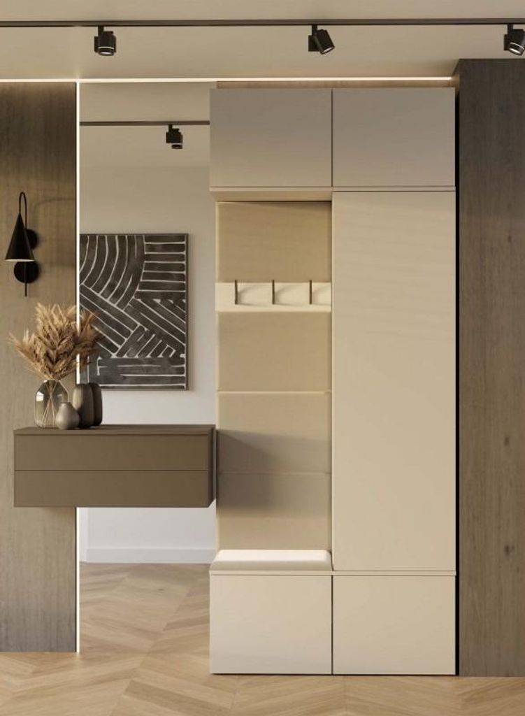 Garderobe + Hängeschrank HAGA II 1Sz1W kaschmirbeige Produktbild 