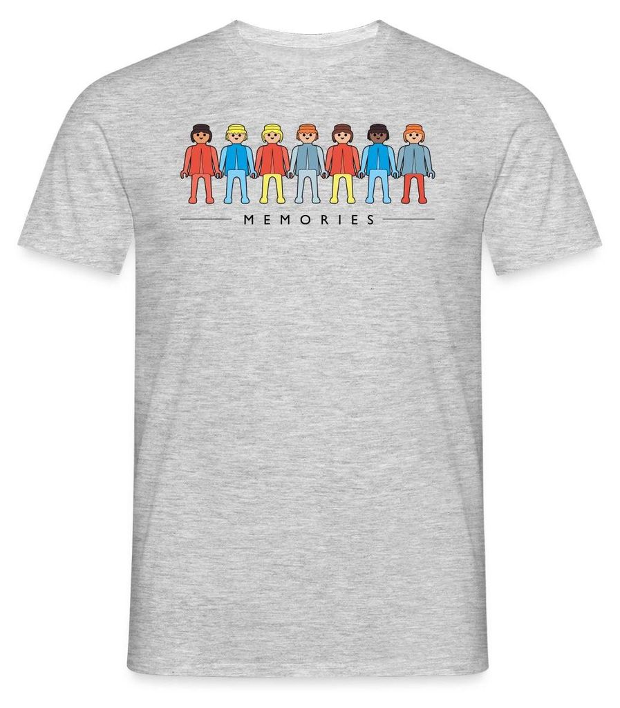 Spreadshirt PLAYMOBIL Figuren Memories Männer T-Shirt, M, Grau meliert