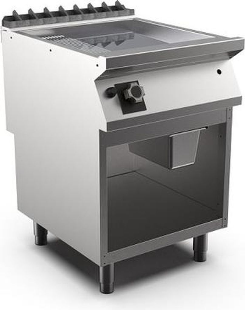 Mareno M1-900 Gasgrillplatte mit 2/3 glatter und 1/3 gerippter Chromplatte, 60cm