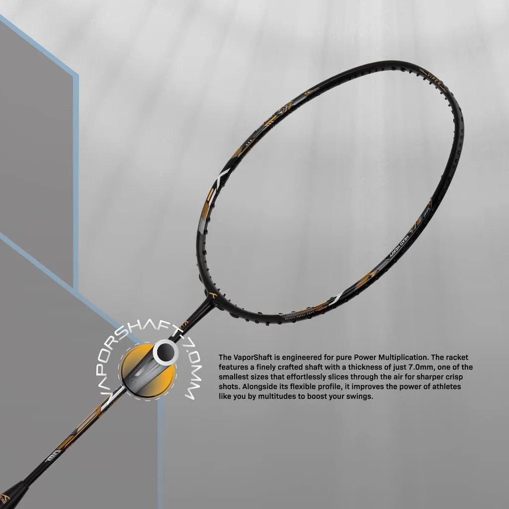 Raquette de badminton Viper 900 en Carbone G6 anti-vibrations Noir