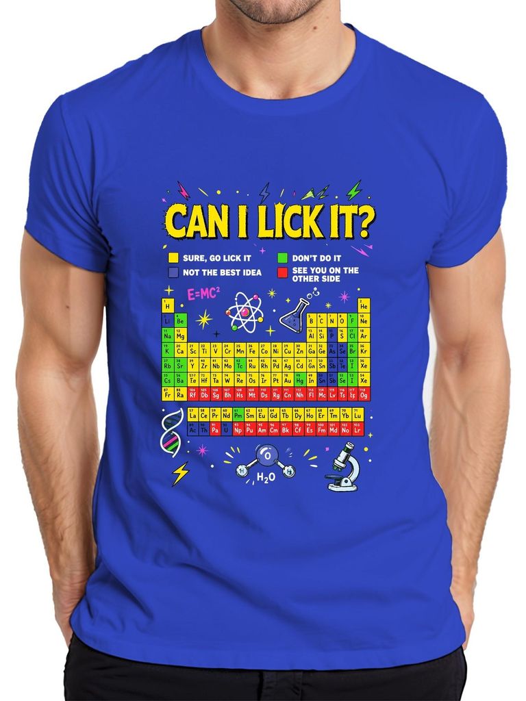Maglietta da uomo, blu, taglia XXL, con scritta "Can I Lick Immagine del prodotto 