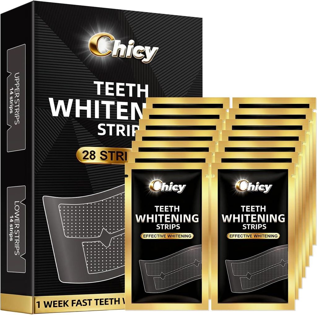 Whitening Strips 14 Applications | Effective Zähne Aufhellen in 7 Days | Teeth Whietning Strips that Enamel-Safe, No-Sensitivity, No-Slip | Entfernt