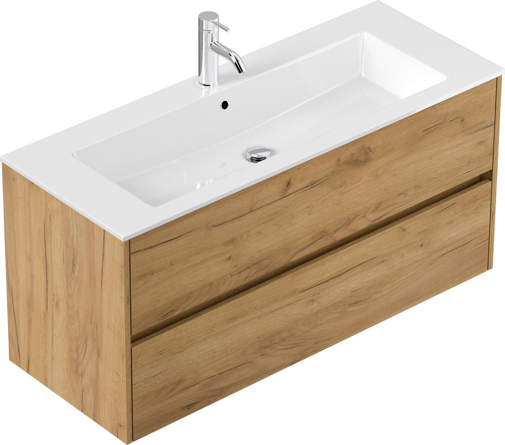 Badmöbel Waschplatz inkl Mineralgussbecken Limes 120 cm Eiche Gold