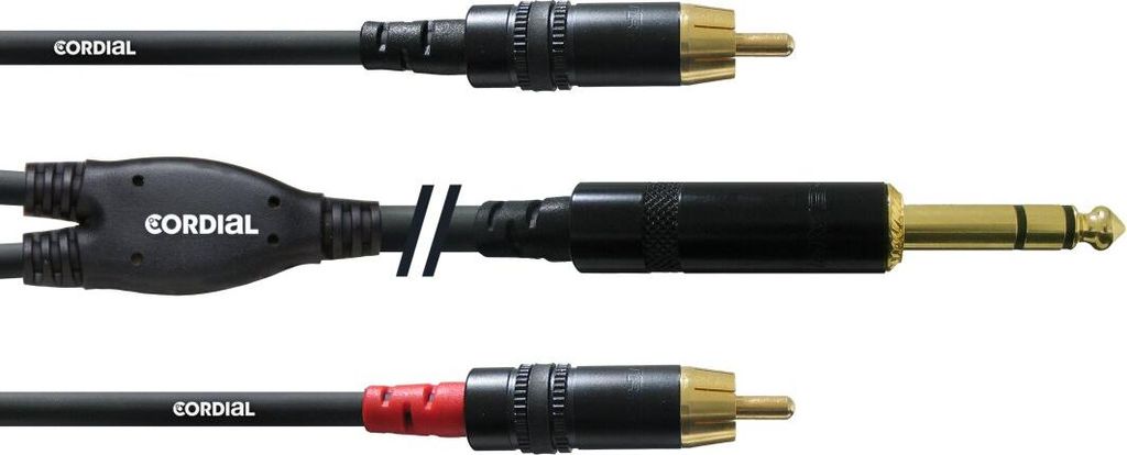 Cordial CFY 0.9 VCC, 2 x RCA, Männlich, 6.35mm, Männlich, 0,9 m, Schwarz