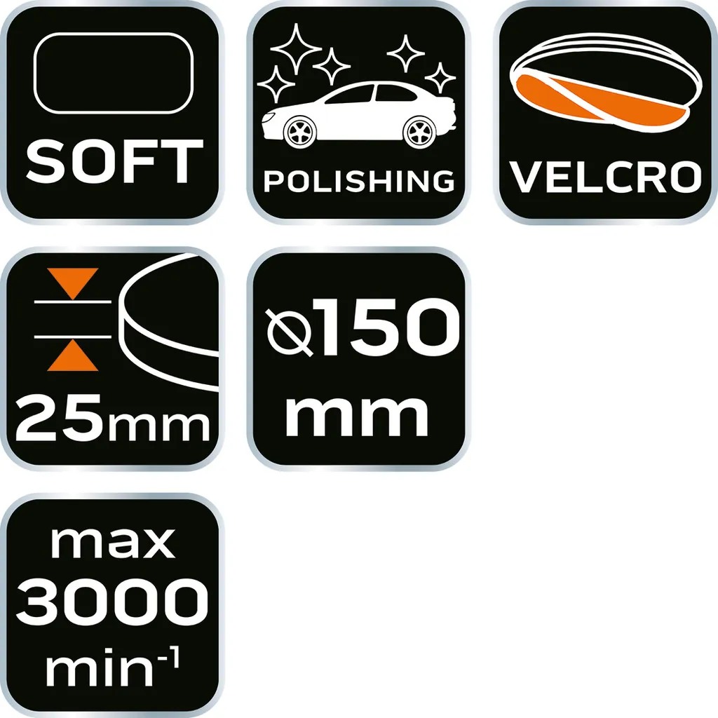 Tampone Spugna Morbida 150mm NEO TOOLS | Lucidatura Auto Economica - 3