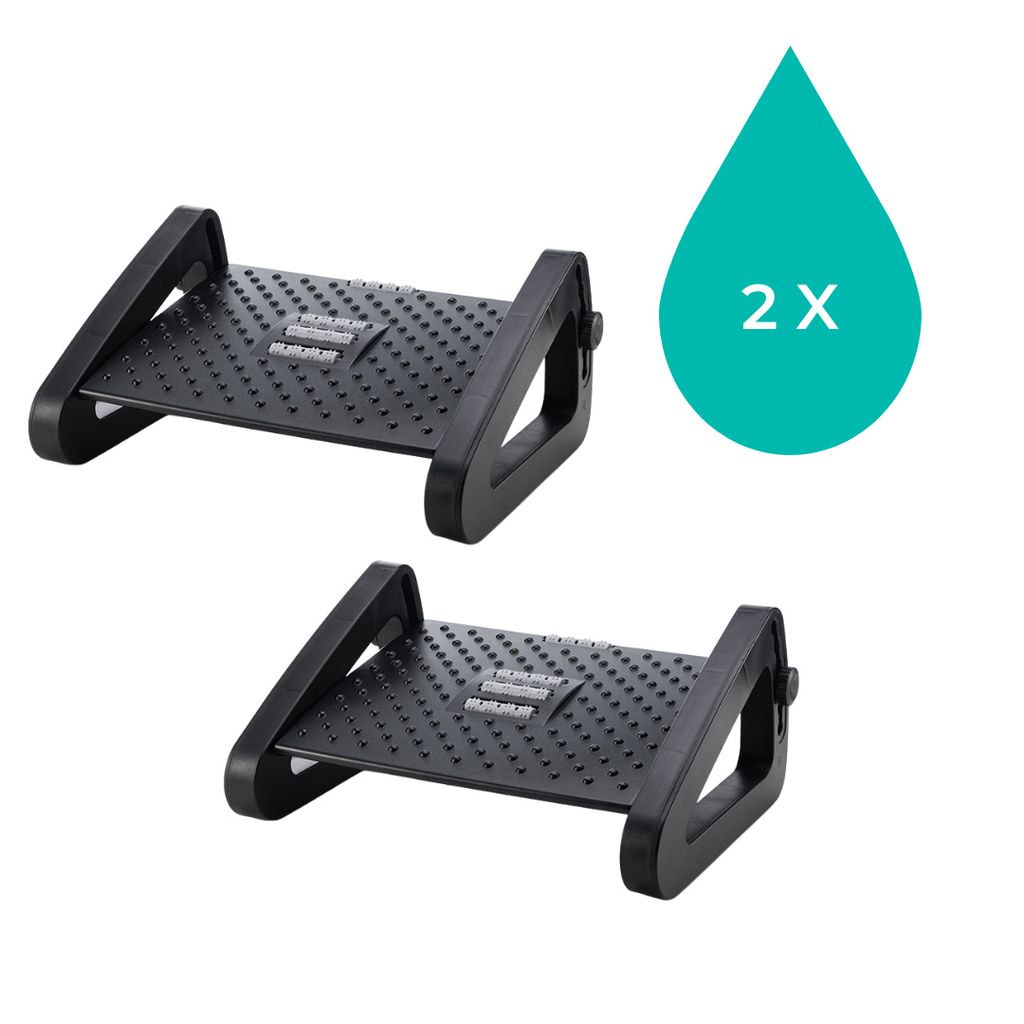 BUDDLEY Ergonomische Fußstütze für Büro oder Home Office - 2er Set - viele verschiedenen Variationen - Fußhocker für Schreibtisch Schwarz, ...