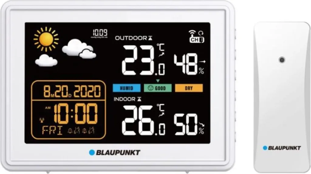 Station Météorologique Blaupunkt WS30WH Thermomètre et Hygromètre Blanc