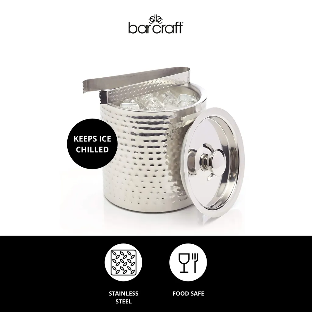 Crafthouse By Fortessa Secchiello Per Ghiaccio Professionale - Acciaio Inox, Manico, Griglia Di Scarico, 30.5x13.3 Cm