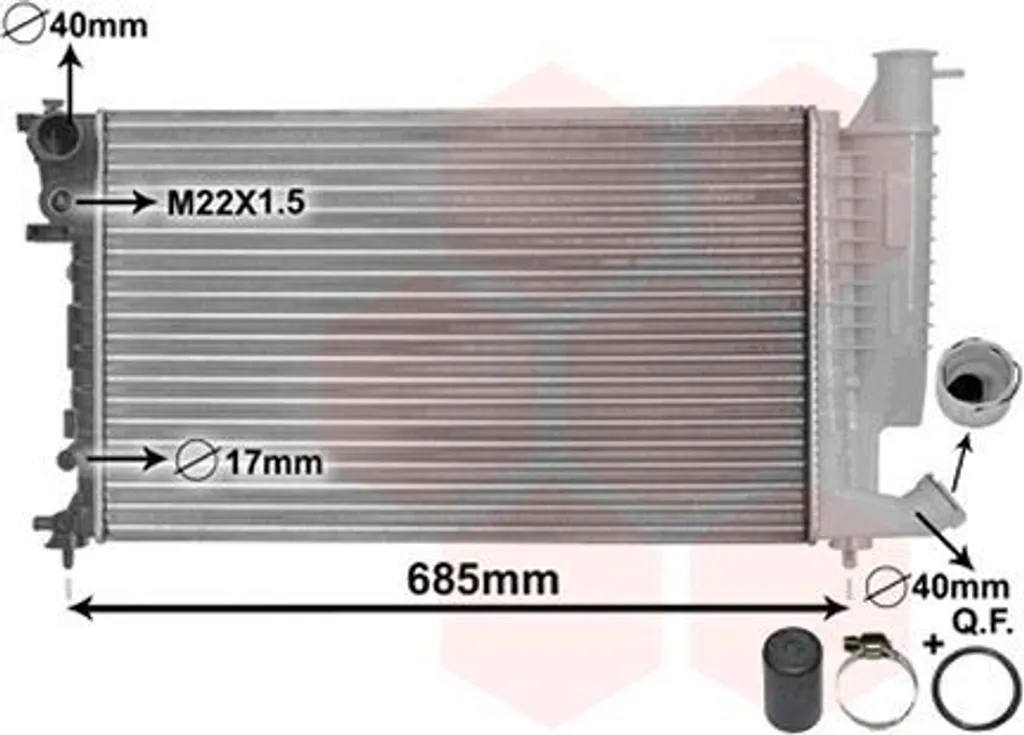 Radiatore VAN Wezel 09002157 IR PLUS per Peugeot e Citroën - Qualità OEM