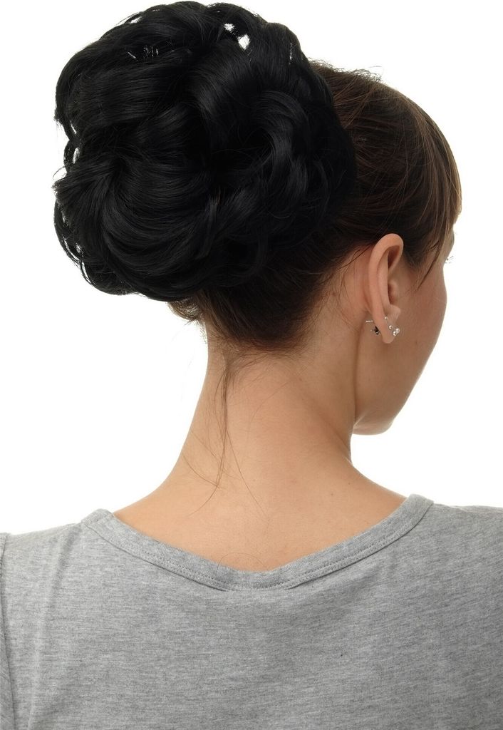 WIG ME UP Haarteil Dutt Haarrose Buschig Samtschwarz Produktbild 