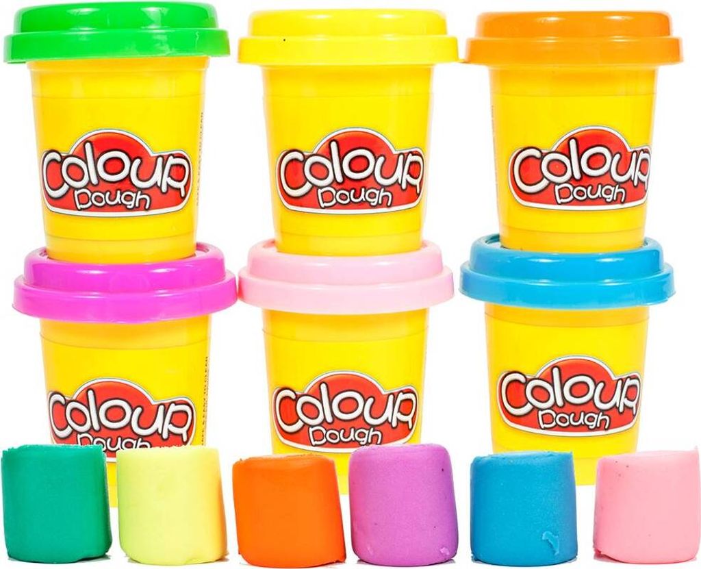 Malplay Kinderknete Teigoline "Colour" 6 Dosen X 50G 6 Farben 300G