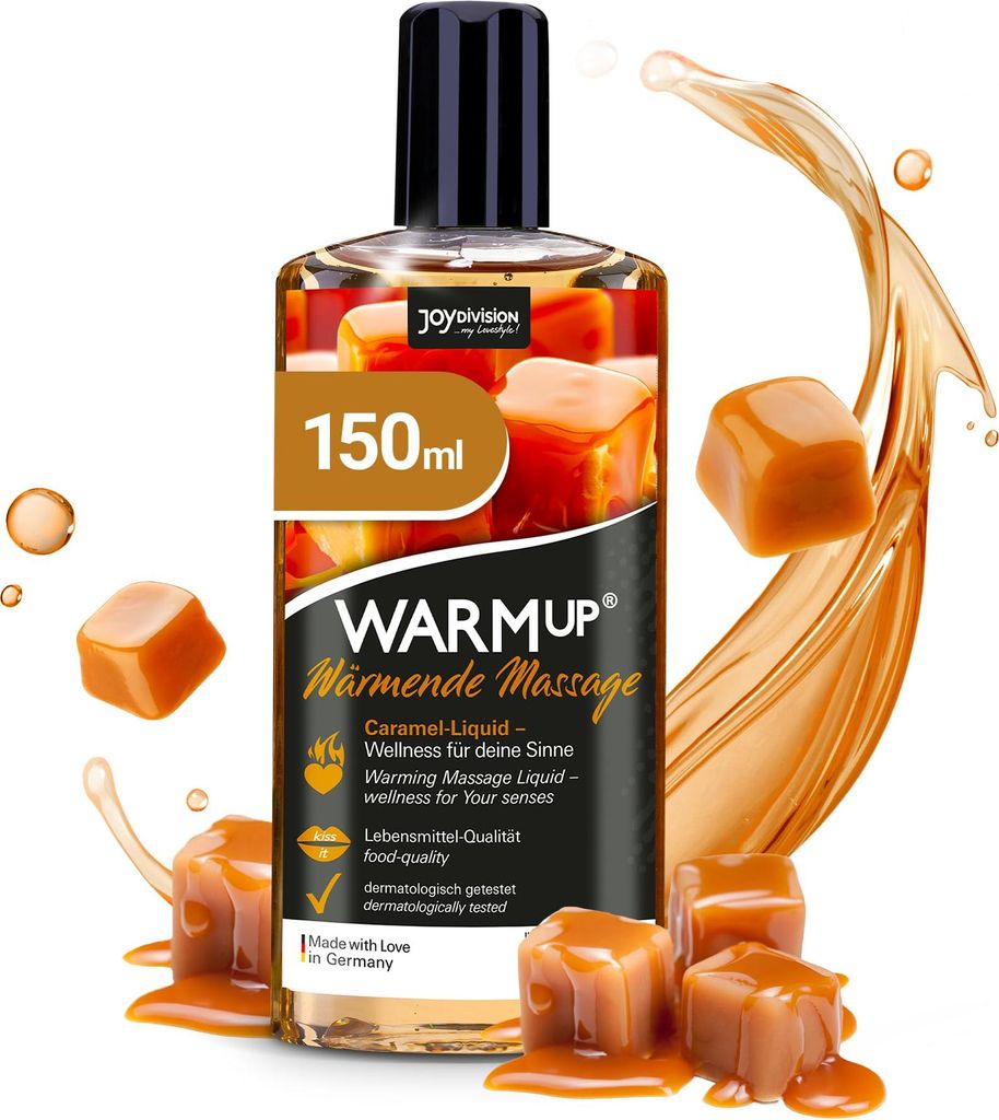 JOYDIVISION WARMup 150 ml Massageliquid mit Karamell Duft & Geschmack I Wärme-Effekt I wie Massageöl