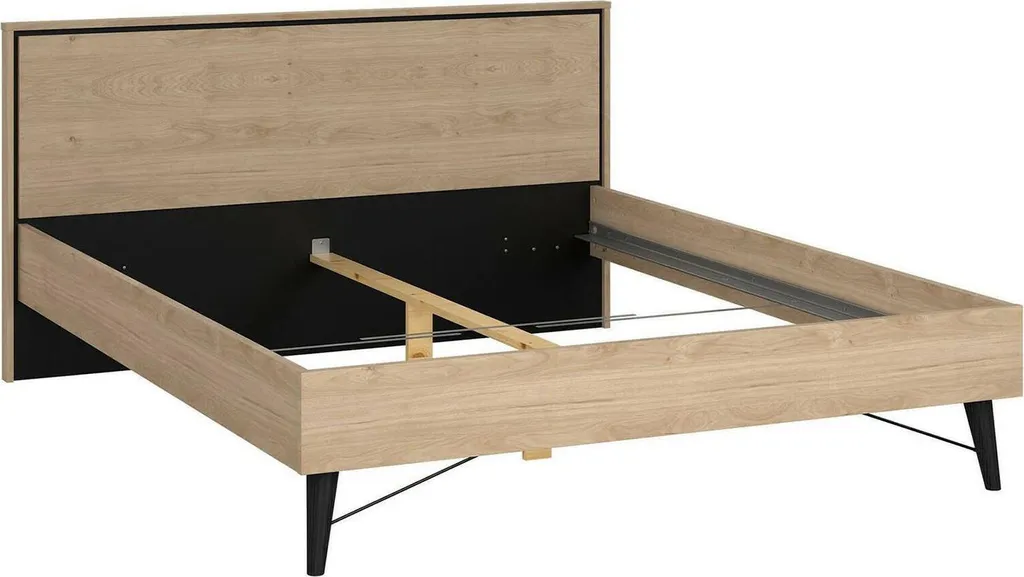 Lit 2 Personnes Chêne Marron Ghebbo et Matelas 180x200 cm Robuste