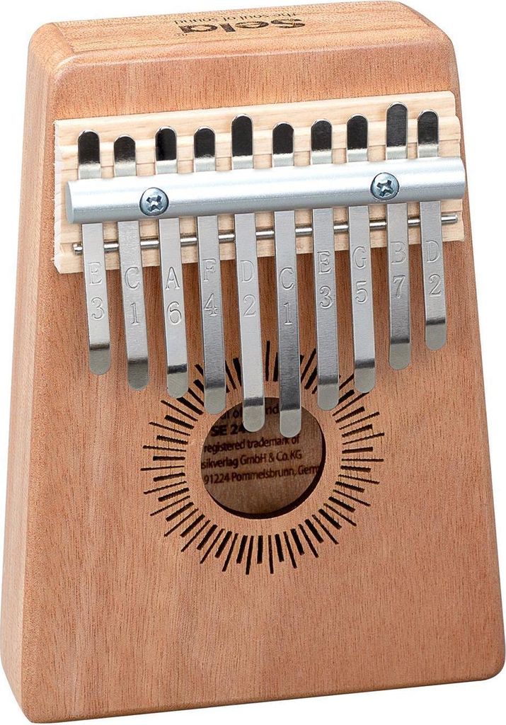 Sela SE240 Kalimba Mahagoni 10 mit Stofftasche, Tragetasche und Stimmhammer