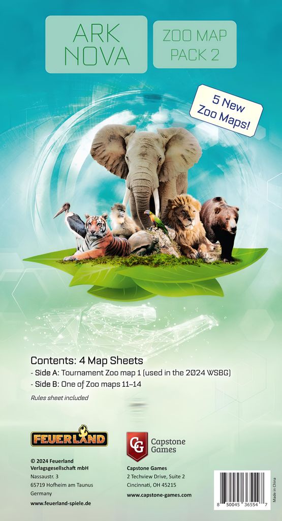 Asmodee Ark Nova: Map Pack 2, Każda płeć, 190 mm, 350 mm, 1 Zdjęcie produktu 