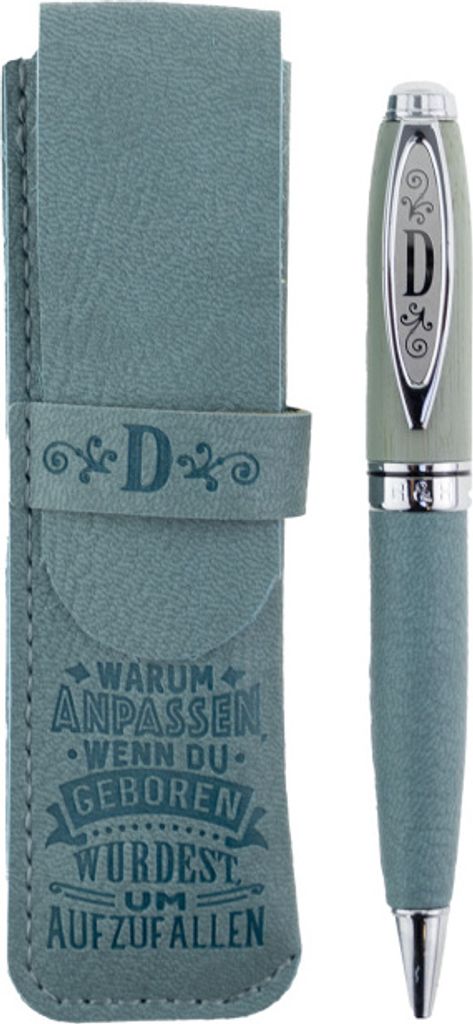 History & Heraldry Bamboo Persönlicher und individueller Kuli Kugelschreiber Stift mit Namen und Spruch Personalisiertes Etui Monogramm-Design per...