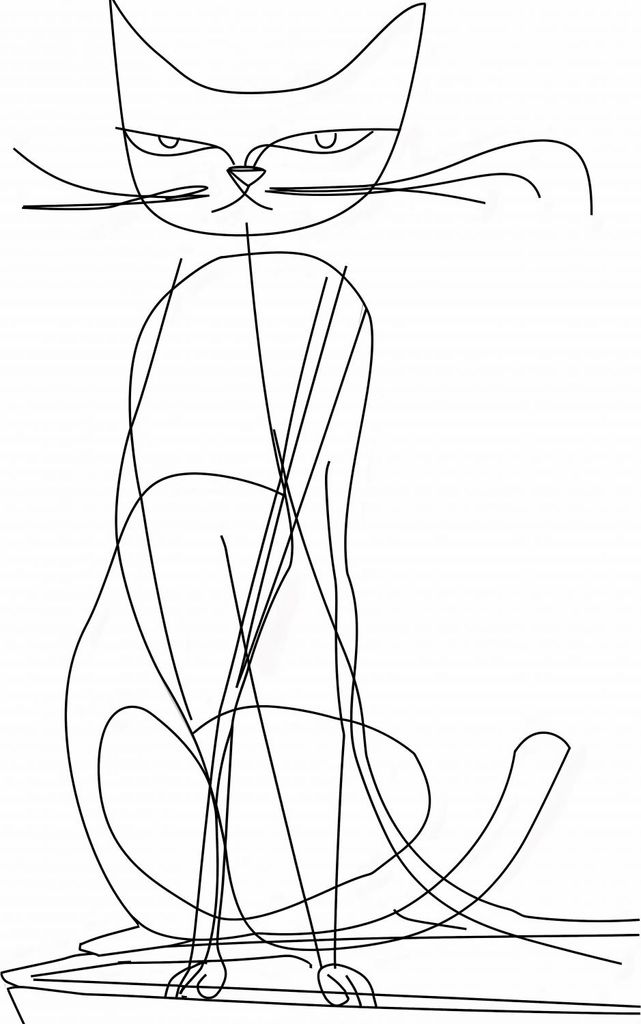 Plakat 64x90cm Katze Linientyp