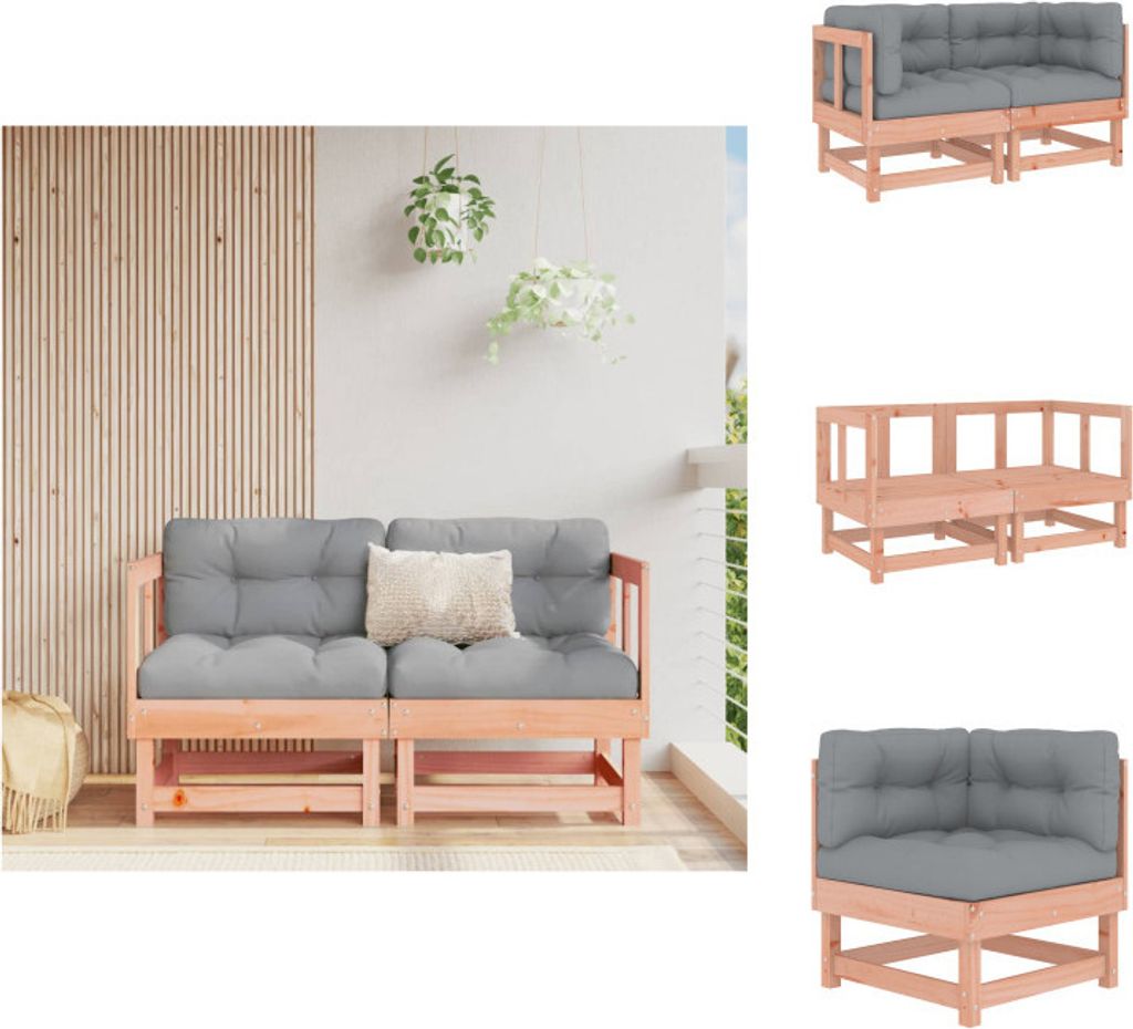 vidaXL Ecksofas mit Kissen 2 Stk. Massivholz Douglasie - Gartensofaelemente