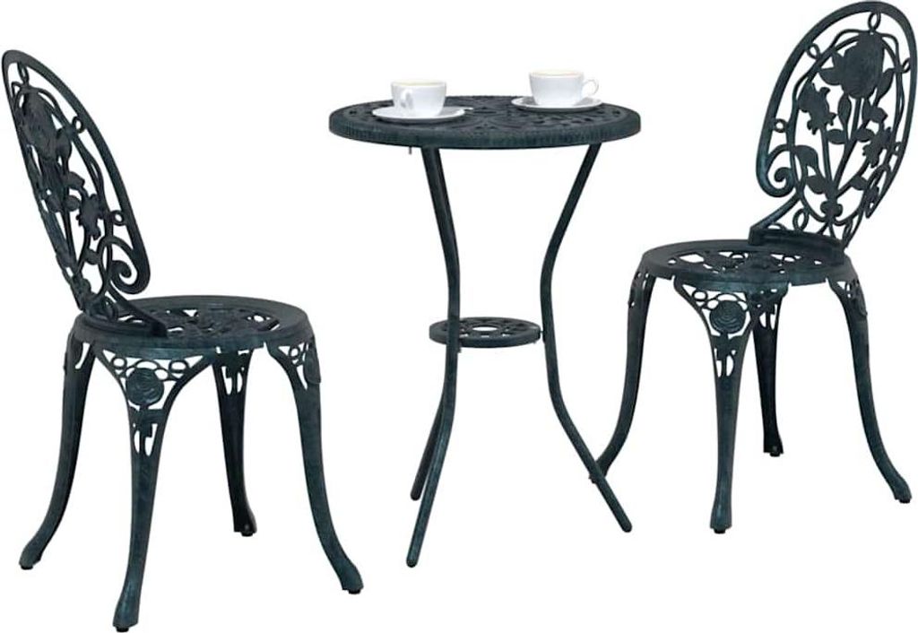 vidaXL Garten Bistro Set 3 pcs Grün Aluminium