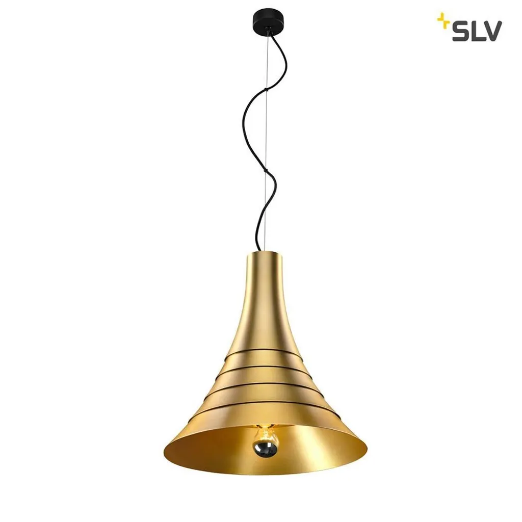 Luminaire Bato 45 SLV laiton brossé 1000438 suspension ronde élégante
