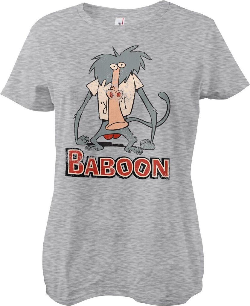 I Am Weasel - Baboon Girly Tee - Large - HeatherGrey