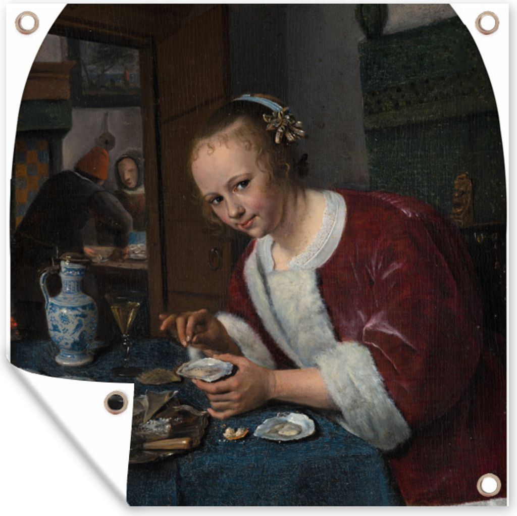 MuchoWow 50x50 cm Outdoor-Poster Gartendeko Sichtschutz Garten Poster für den Garten Der Austernfresser - Jan Steen